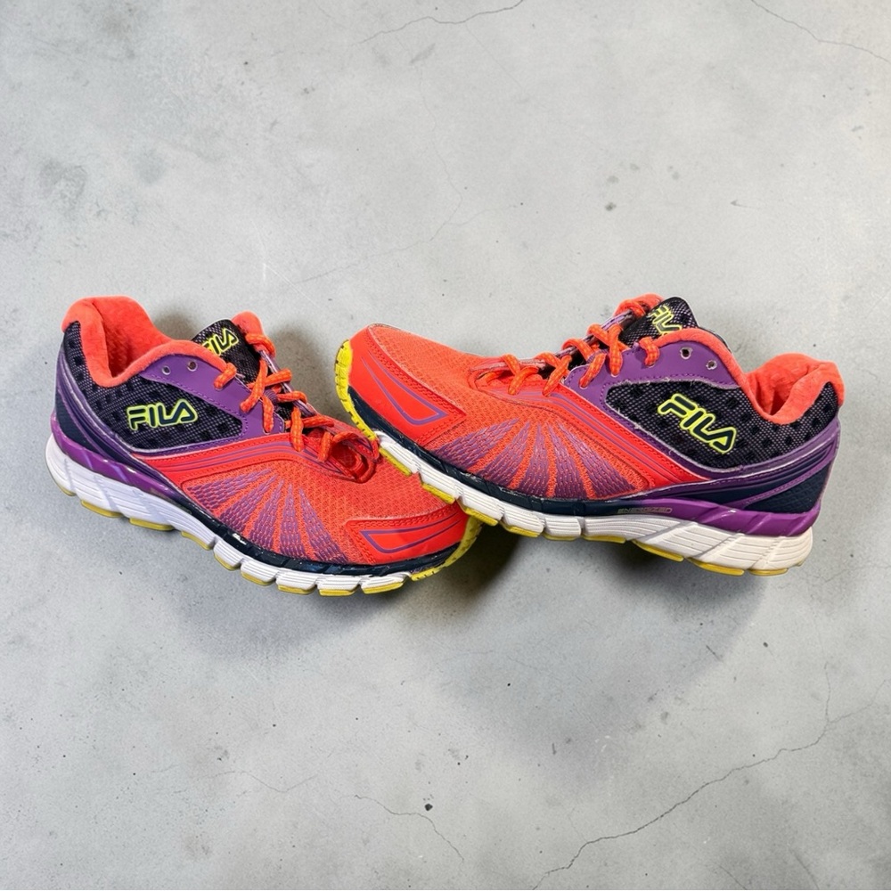 Fila Bright Orange Purple Running Sneakers Women’s Size 8.5